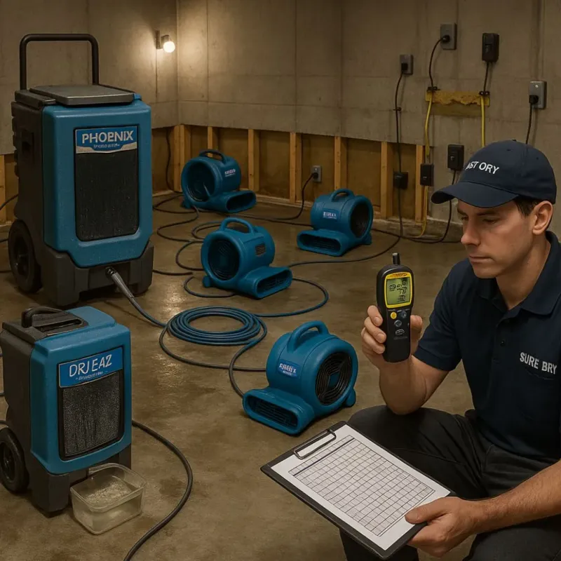 Structural Drying and Dehumidification process in Singac, NJ